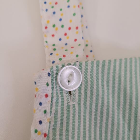 Vintage Toddler Time Baby Romper 3 fish Size 1.5 Striped Overalls JCPenney - Picture 4 of 10